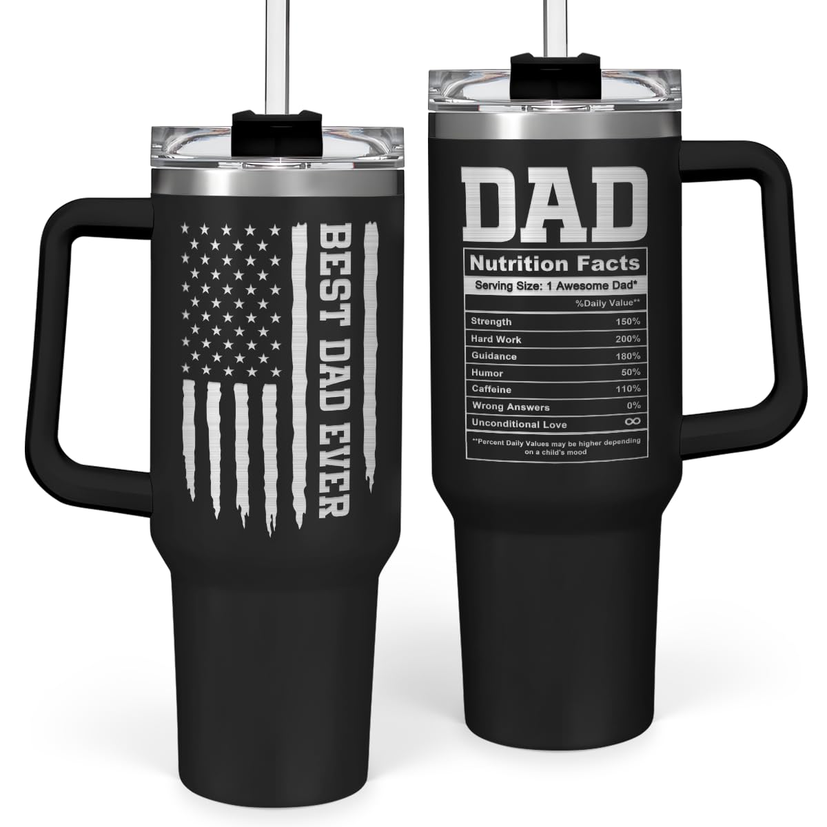 SandJEST Best Dad Ever Tumbler 40oz for daily hydration and gifting.