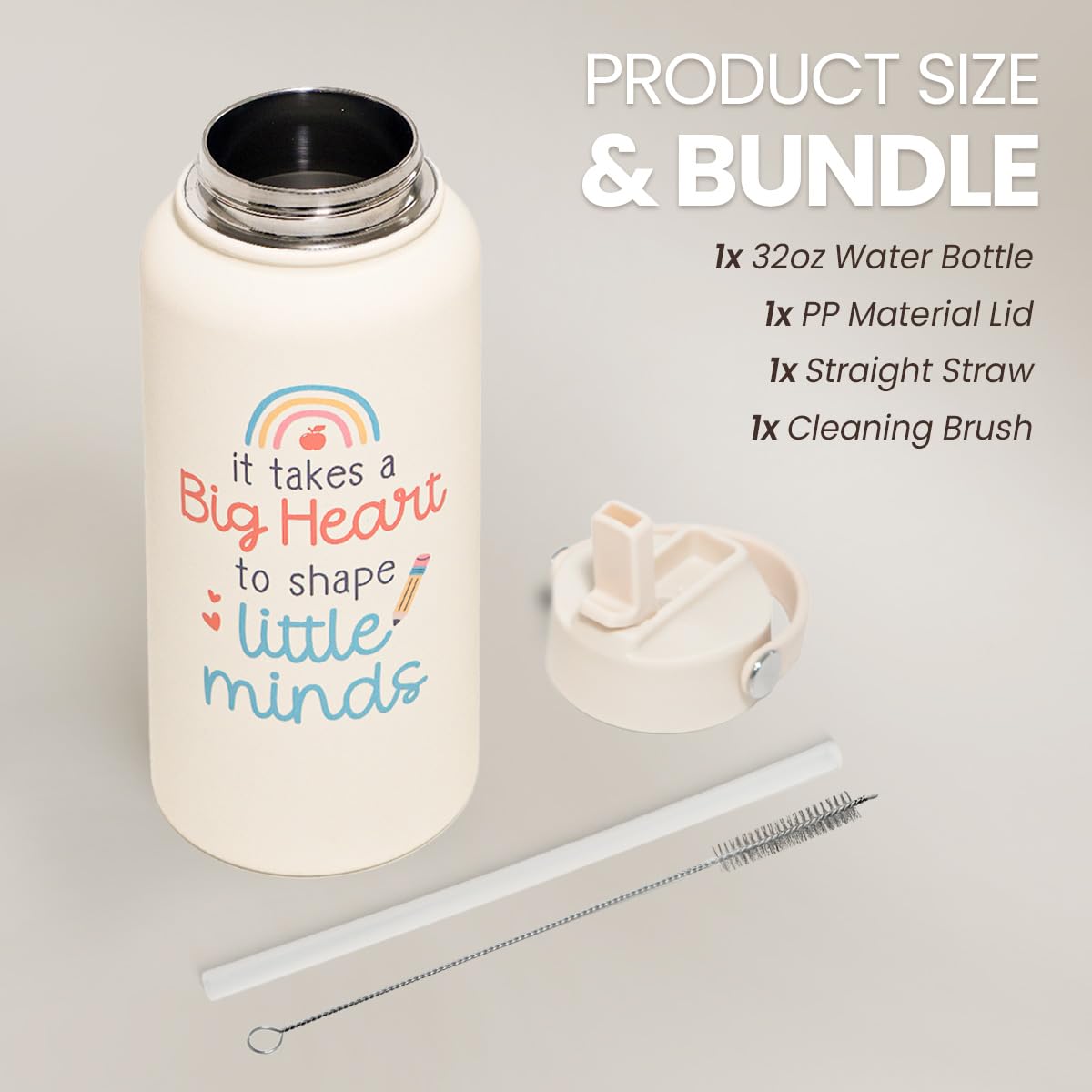 SANDJEST 32oz insulated stainless bottle keeps drinks cold for hours.