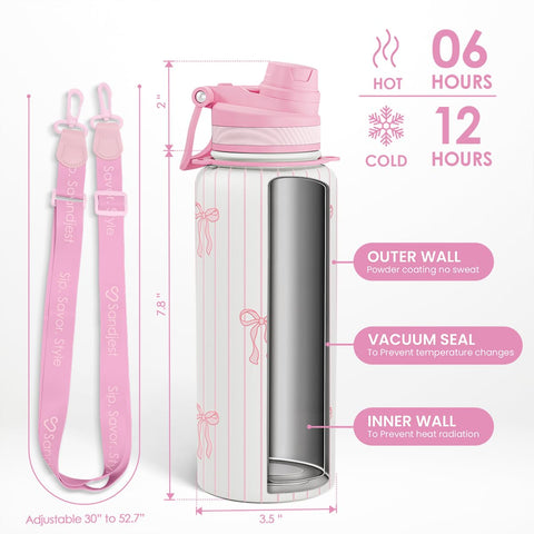 SANDJEST Bow bottle straw-spout lid for easy sipping