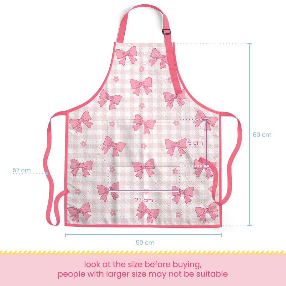 SANDJEST Bow Kid Apron pocket details for utensils and crayons