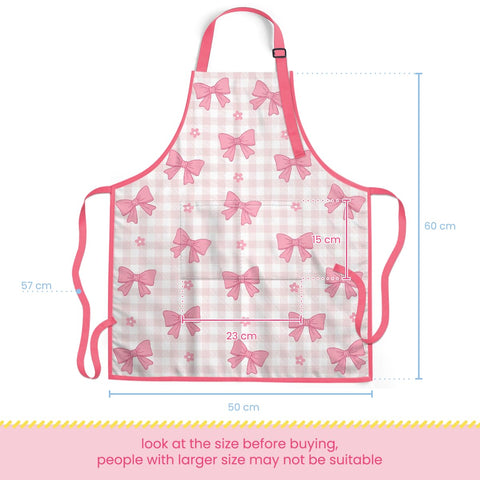 SANDJEST Bow Kid Apron pocket details for utensils and crayons