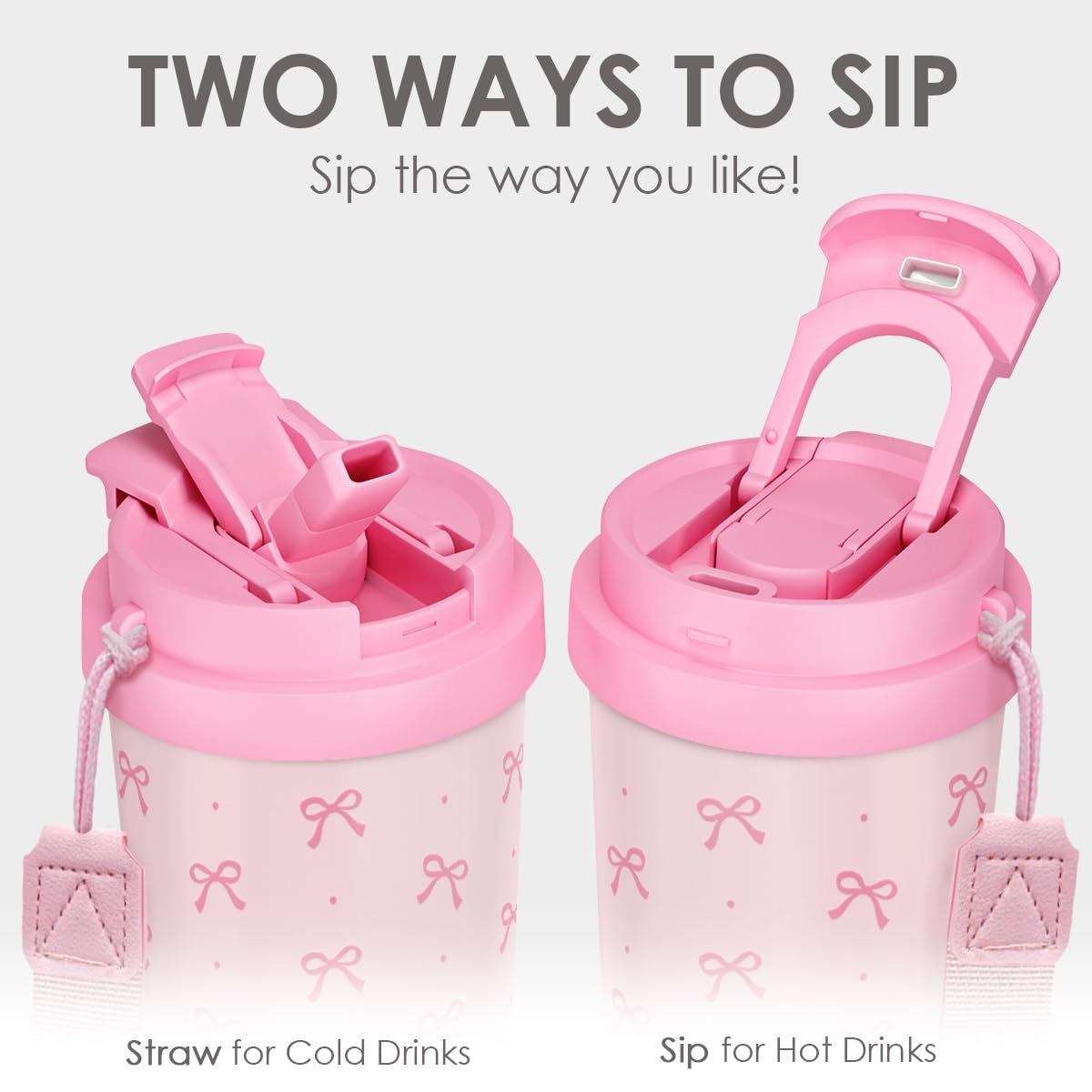 SANDJEST Bow Tumbler 18-ounce capacity for daily hydration
