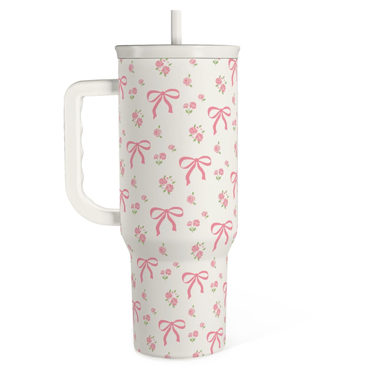 SANDJEST Bow Tumbler 40oz front view highlights bold design for on-the-go hydration