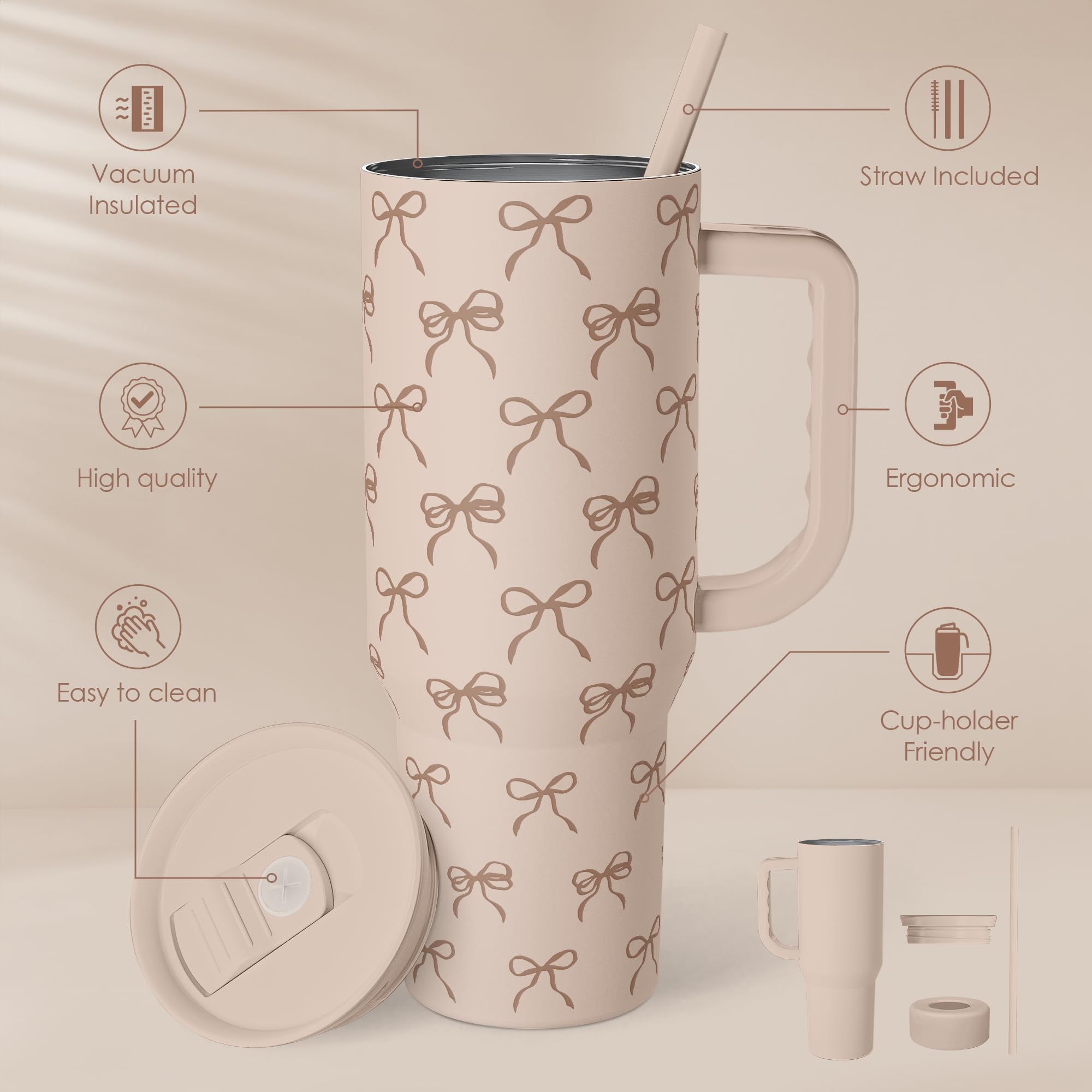 SANDJEST Bow tumbler in stainless steel finish built for durability and performance