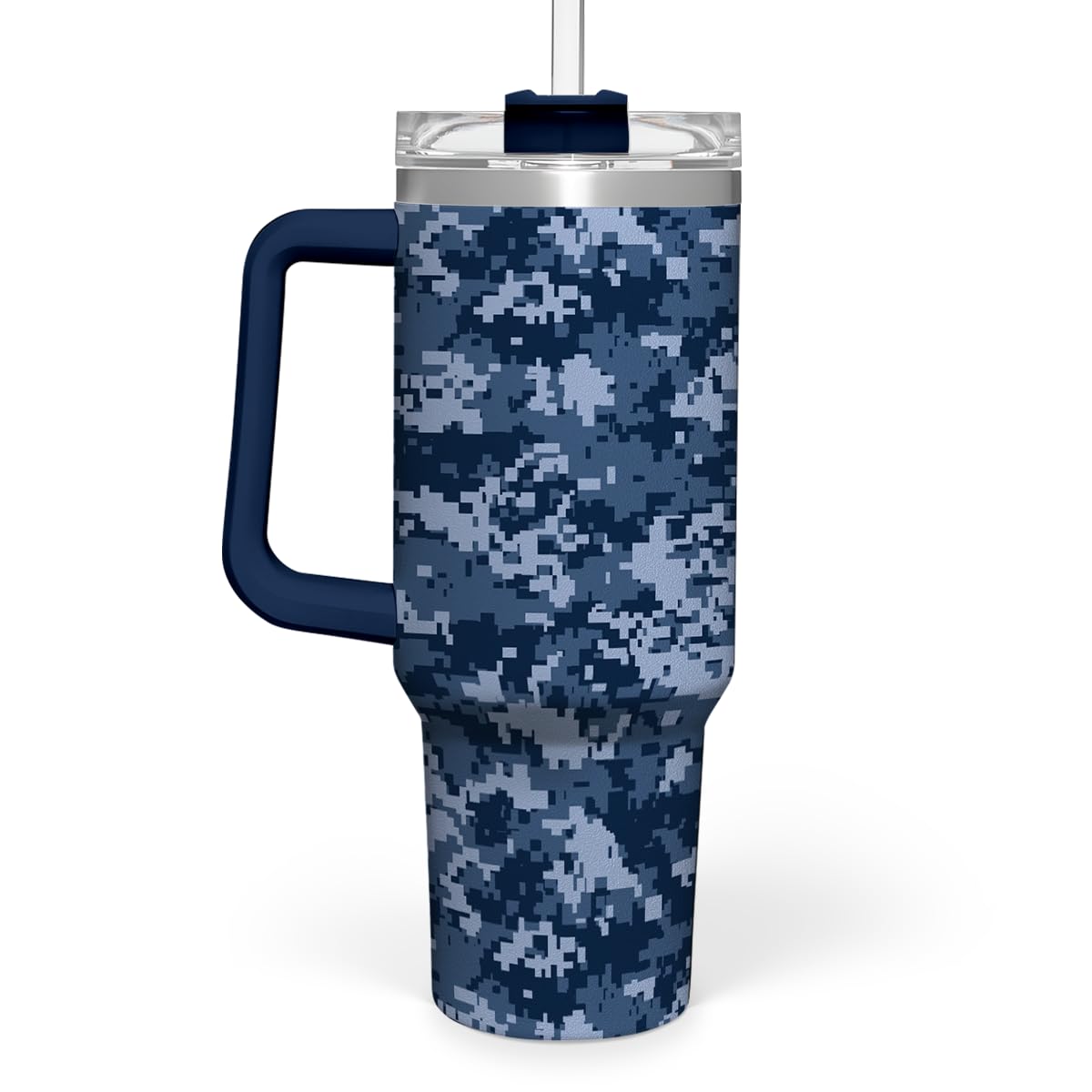 SANDJEST Camouflage 40oz tumbler with handle and lid for easy on-the-go hydration