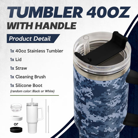 SANDJEST Camouflage 40oz tumbler in stainless steel keeps drinks cold