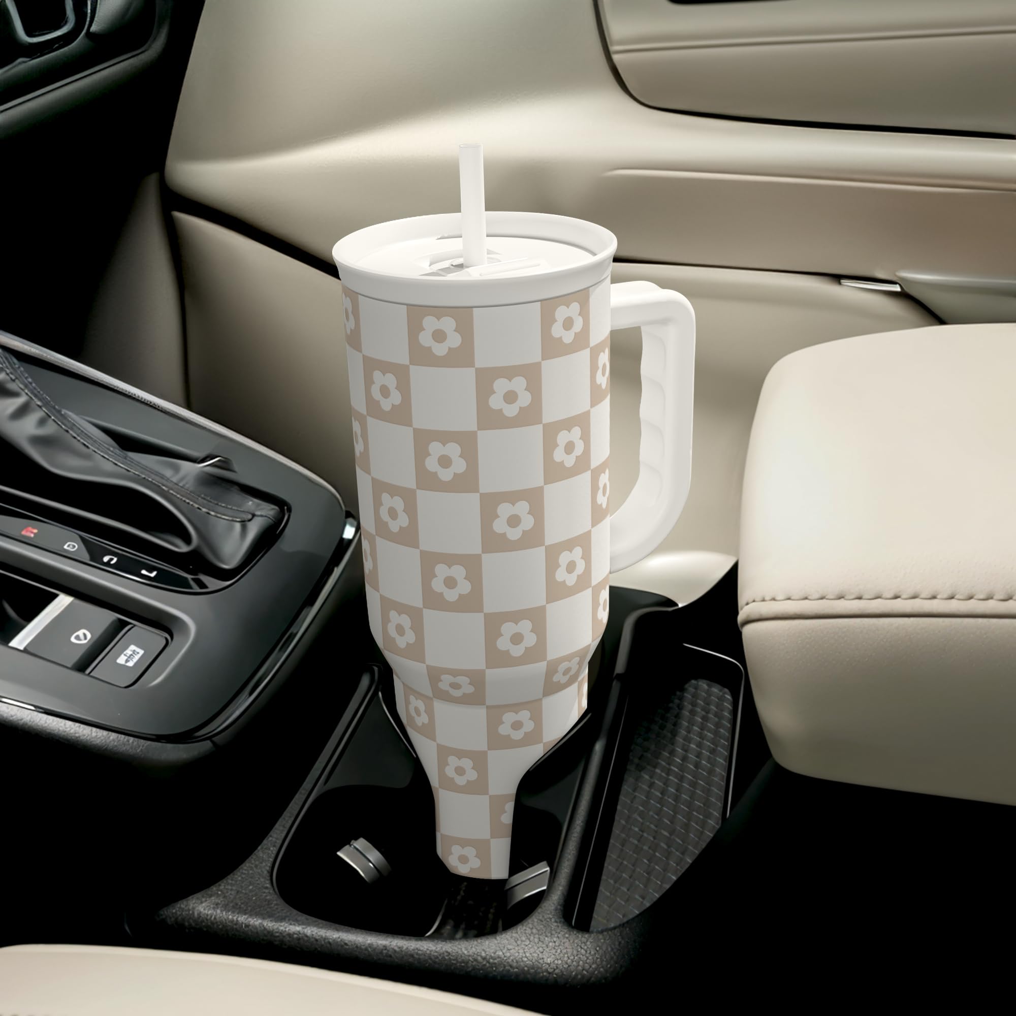 SANDJEST Checker Tumbler handwash care helps maintain finish.