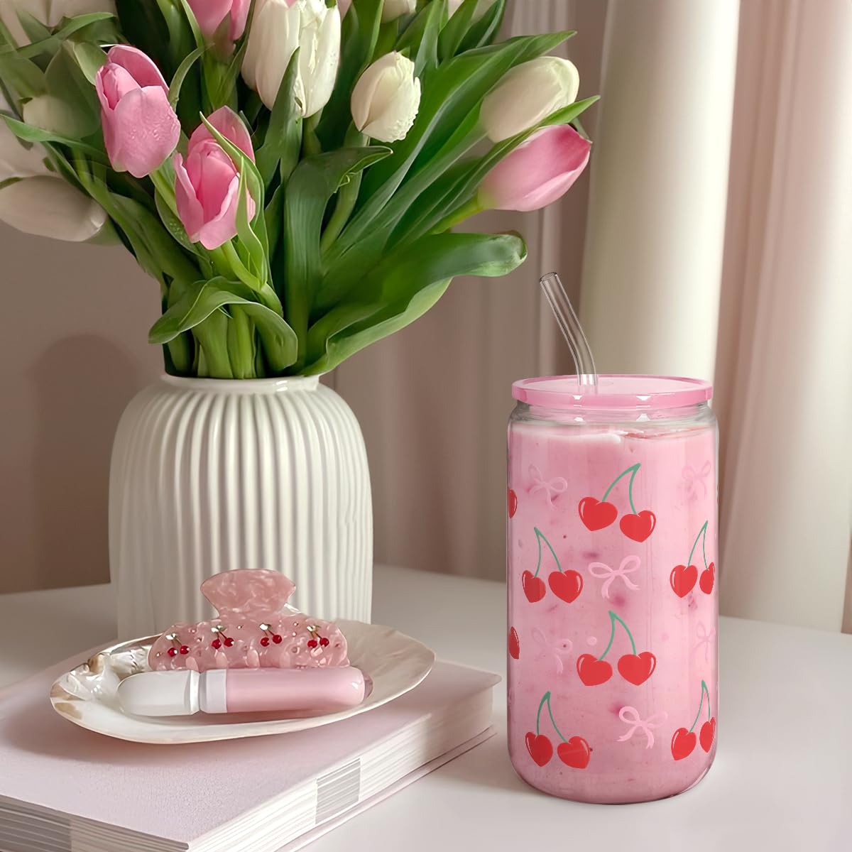 SANDJEST Cherry tumbler gift-ready packaging for birthdays and holidays