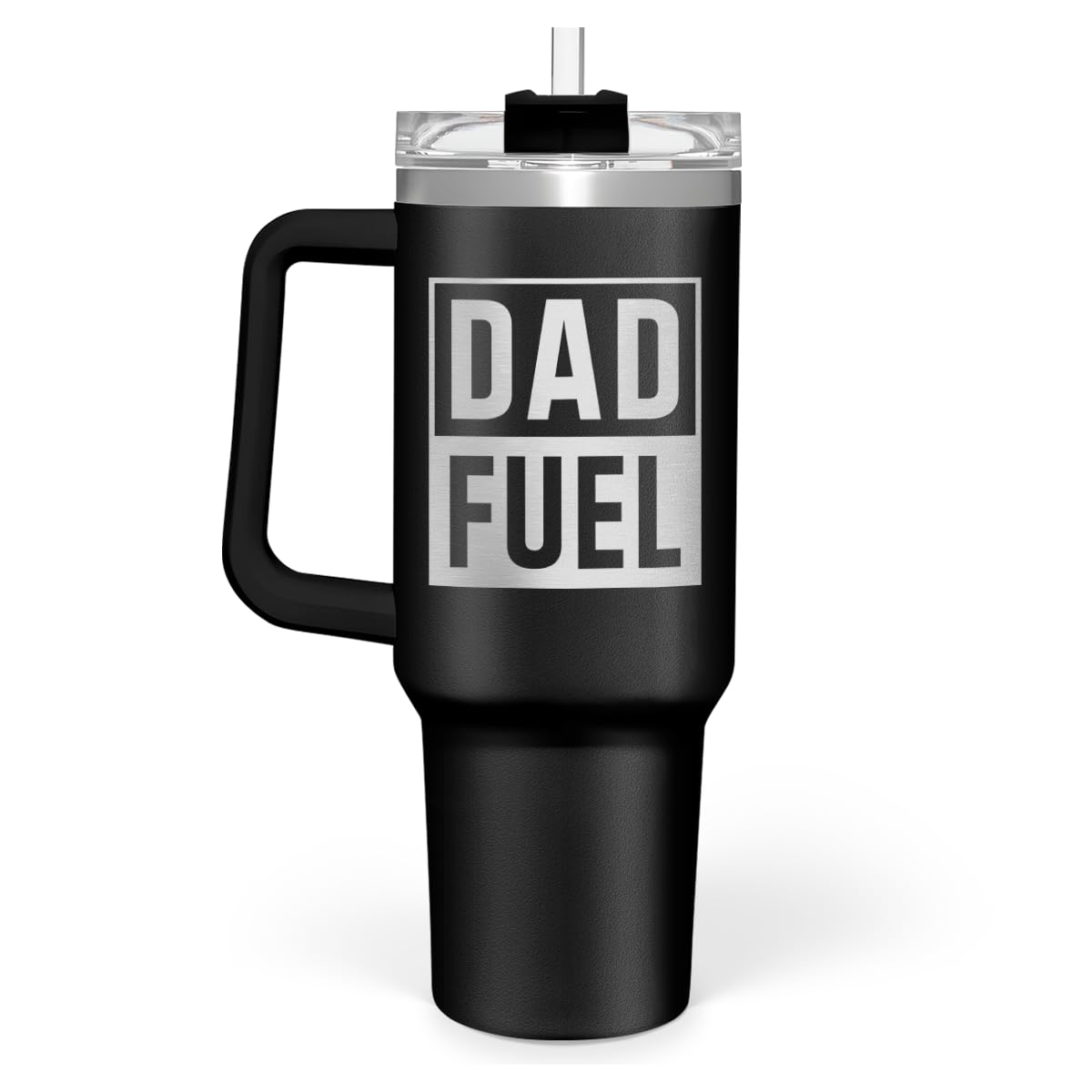 SANDJEST Dad Fuel tumbler with handle for easy carrying on the go.