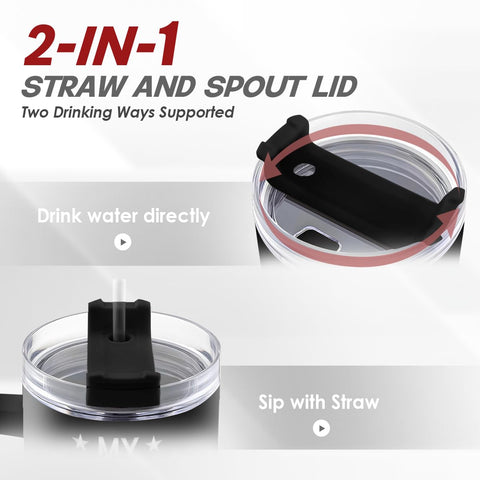 SANDJEST tumbler with comfortable handle for easy carrying.