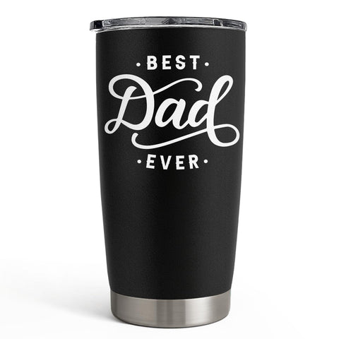 SANDJEST Dad Tumbler 20oz front view shows sleek stainless steel for a comfortable grip
