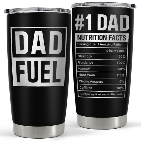 SANDJEST Dad Tumbler 20oz on-the-go keeps coffee warm during adventures.