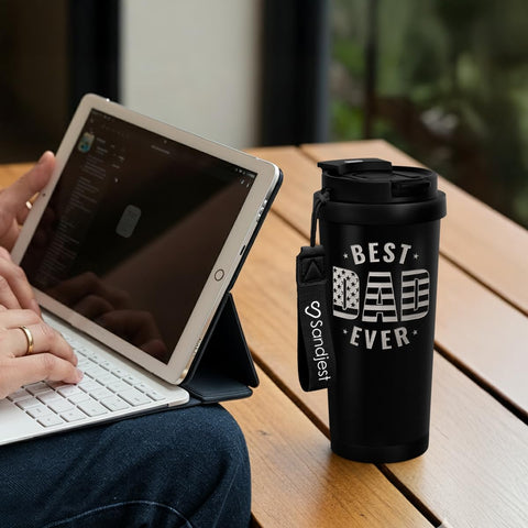 SANDJEST Dad Tumbler Best Dad Ever theme, a thoughtful gift idea.