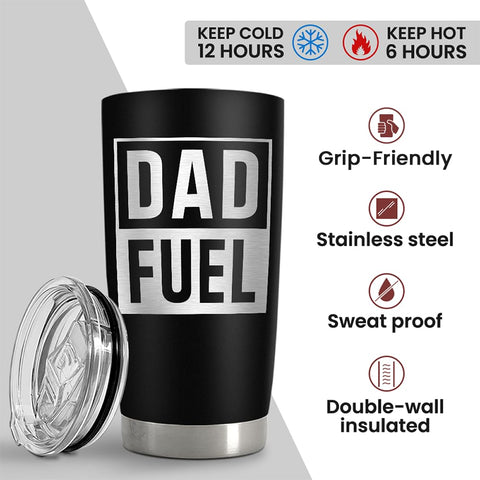 SANDJEST Dad Tumbler ergonomic grip fits comfortably during activities.
