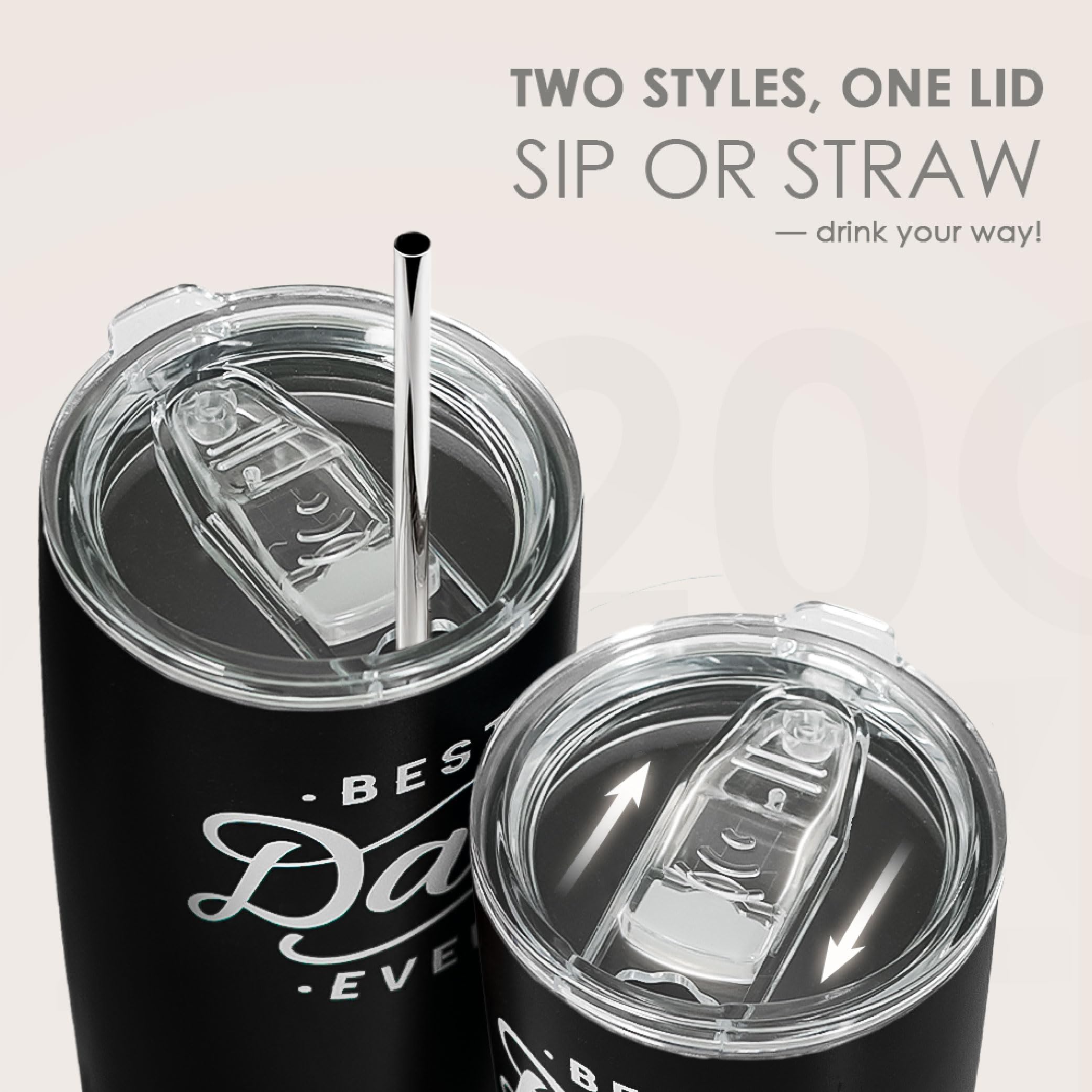 SANDJEST Dad Tumbler on-the-go lifestyle suitable for coffee tea or beverages