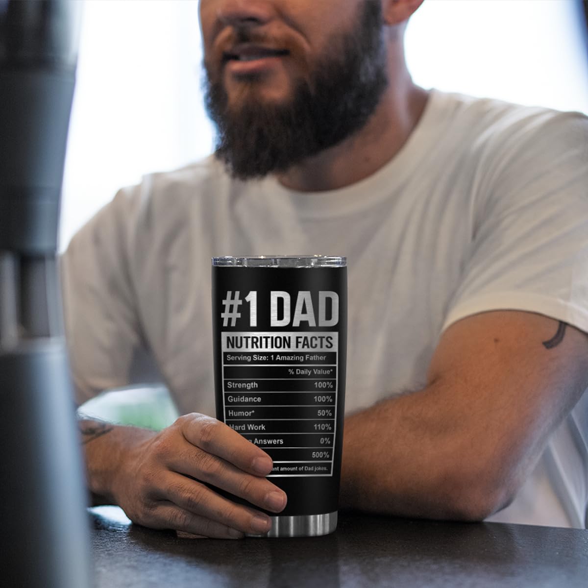 SANDJEST Dad Tumbler temperature retention for longer days.