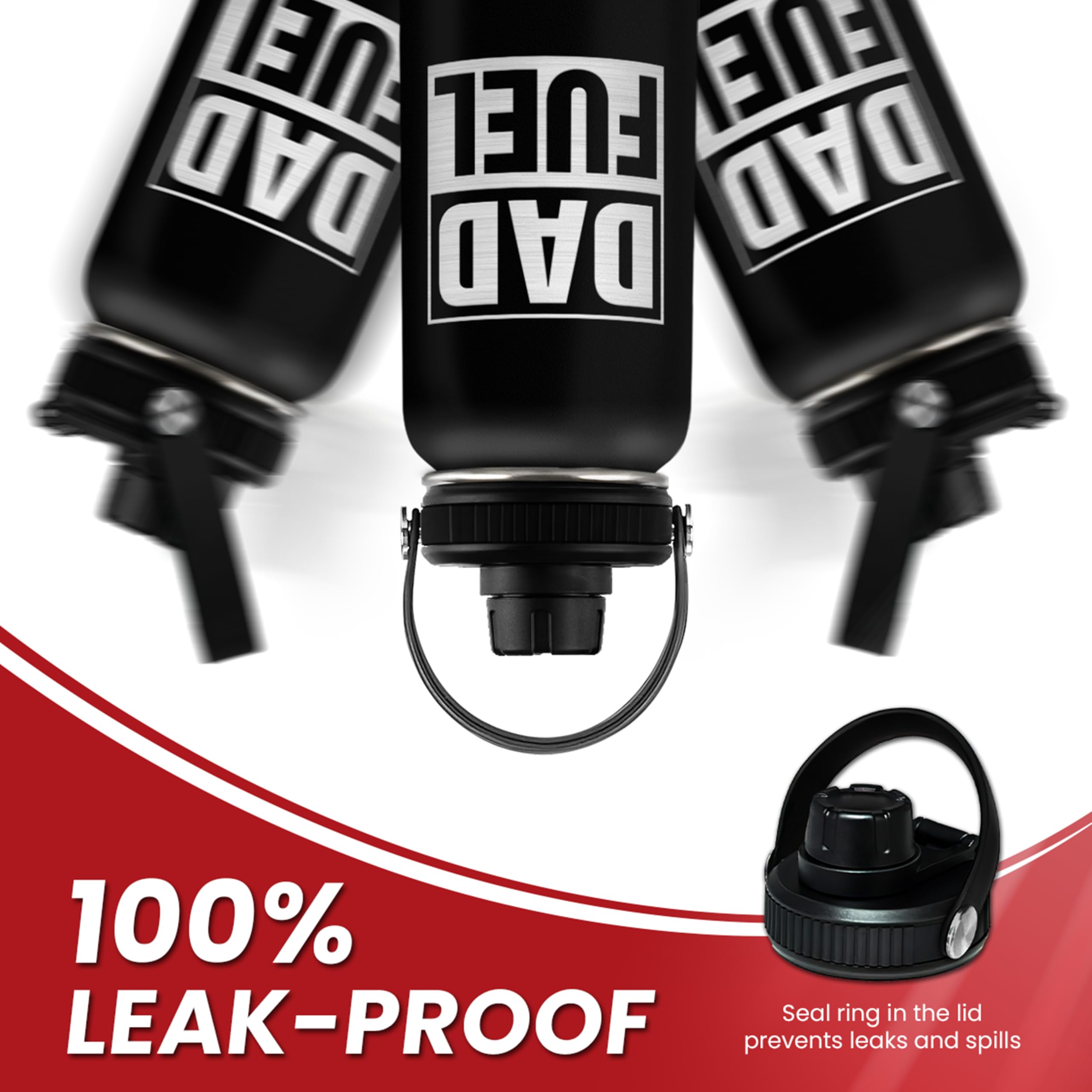 SANDJEST Dad Water Bottle 32oz sport-themed design for active fans