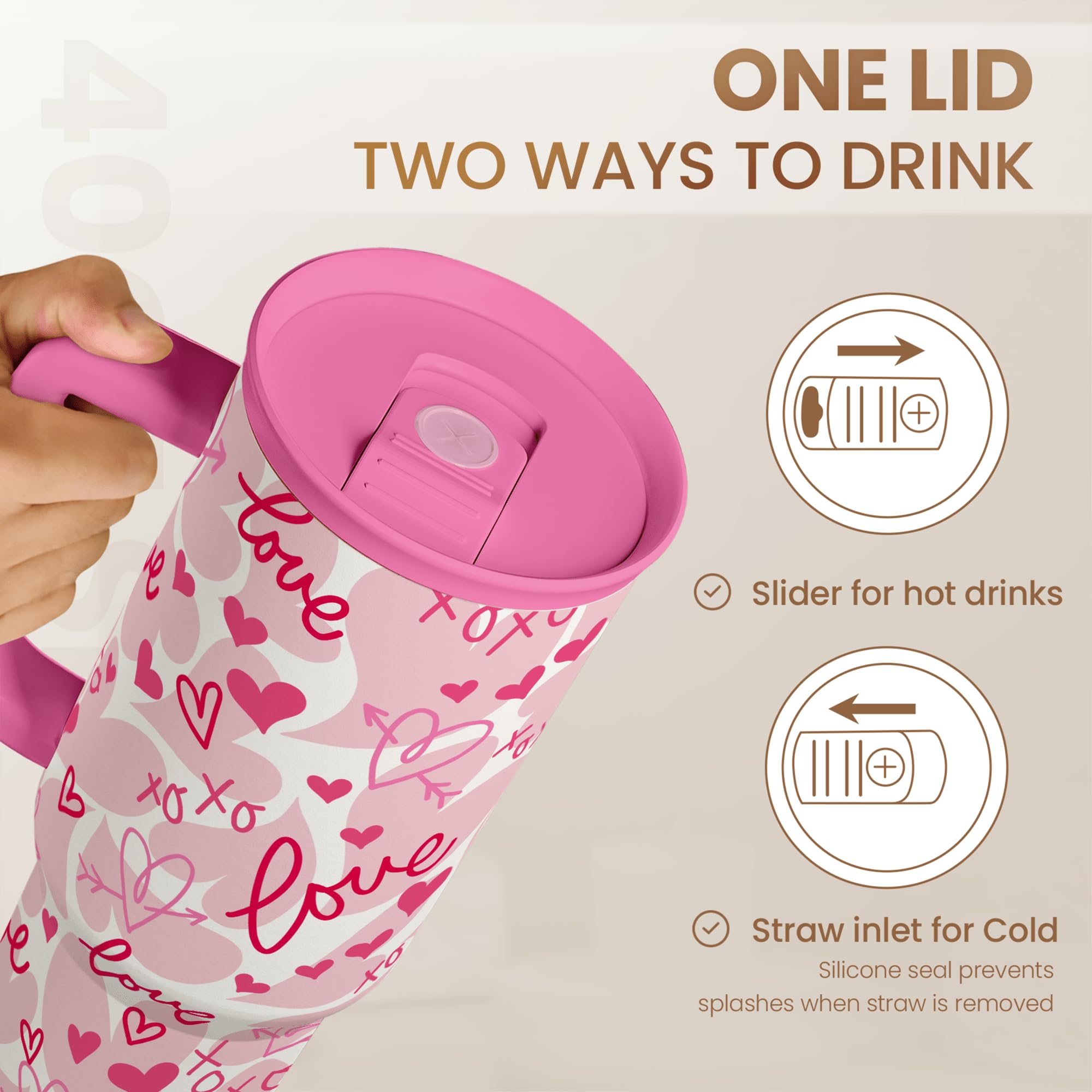 Sandjest daily-use tumbler with ergonomic handle for home or office