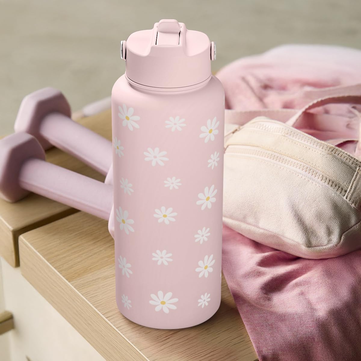 SANDJEST Daisy bottle in use outdoors during active days