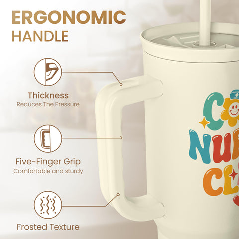 SANDJEST double-wall stainless steel construction keeps drinks at temp