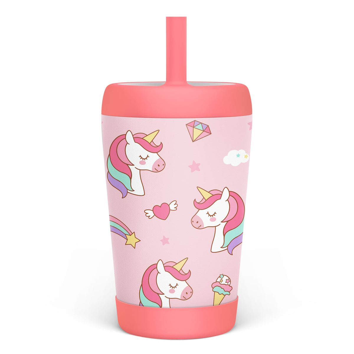 SandJest Dreamy Unicorn tumbler with double-wall insulation keeps drinks cool during play