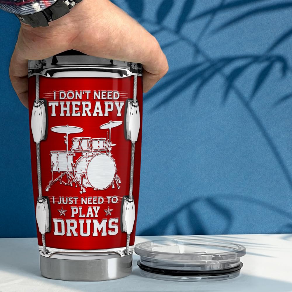 SANDJEST Drummer Tumbler fits most cup holders for easy on-the-go hydration