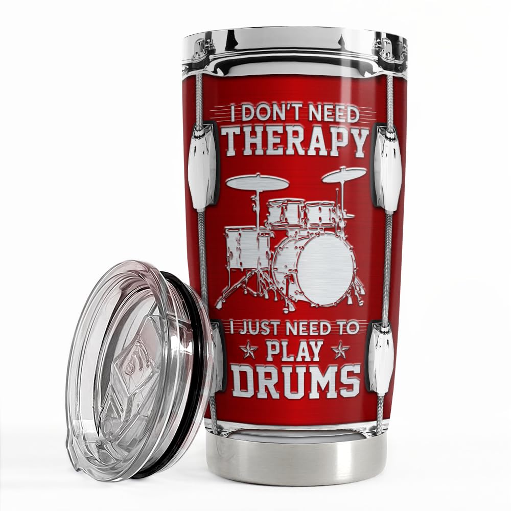 SANDJEST Drummer Tumbler with drummer-design for stylish practice sessions and travel