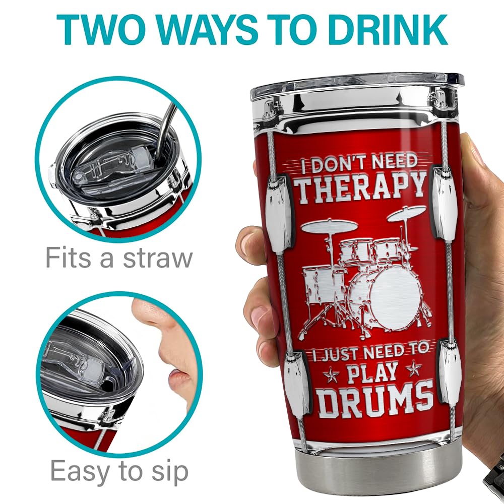 SANDJEST gift-ready Drummer Tumbler design is perfect for music lovers