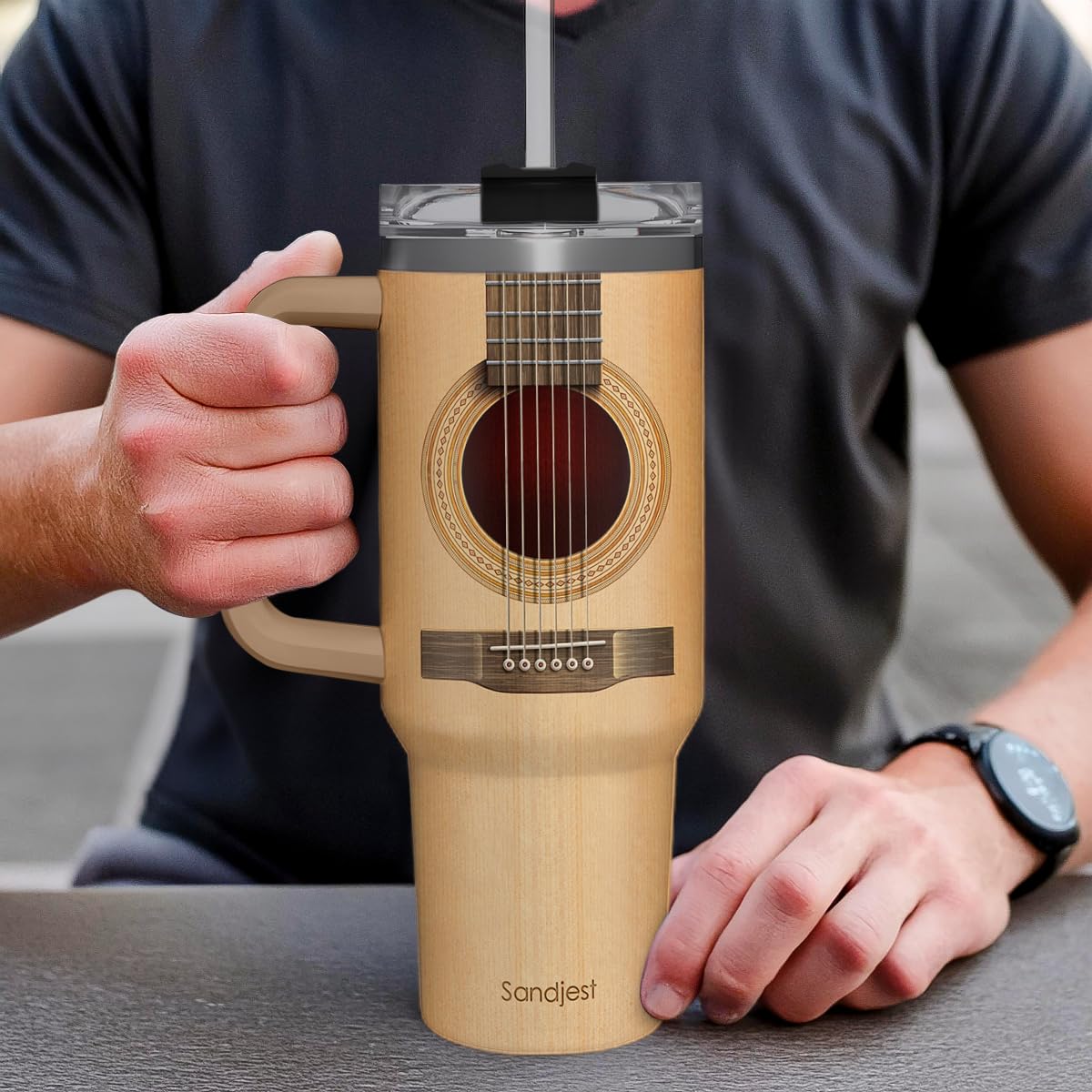 SANDJEST easy-clean handwash recommended tumbler for busy days.