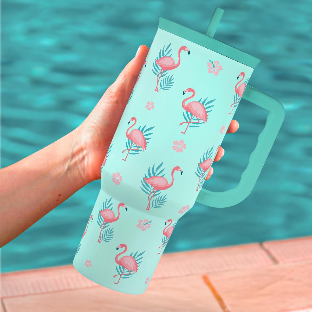 SANDJEST Flamingo Tumbler should be hand washed to protect the finish and insulation.