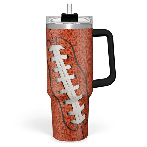 SANDJEST football tumbler with handle 40oz keeps drinks cool on game day