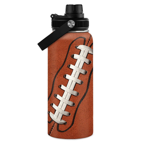 SANDJEST football water bottle 32oz front view ideal for on the go hydration
