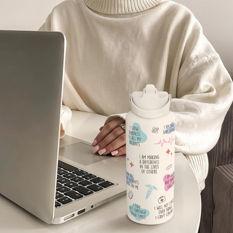 SANDJEST gift ready bottle for nurses, students, and graduates.