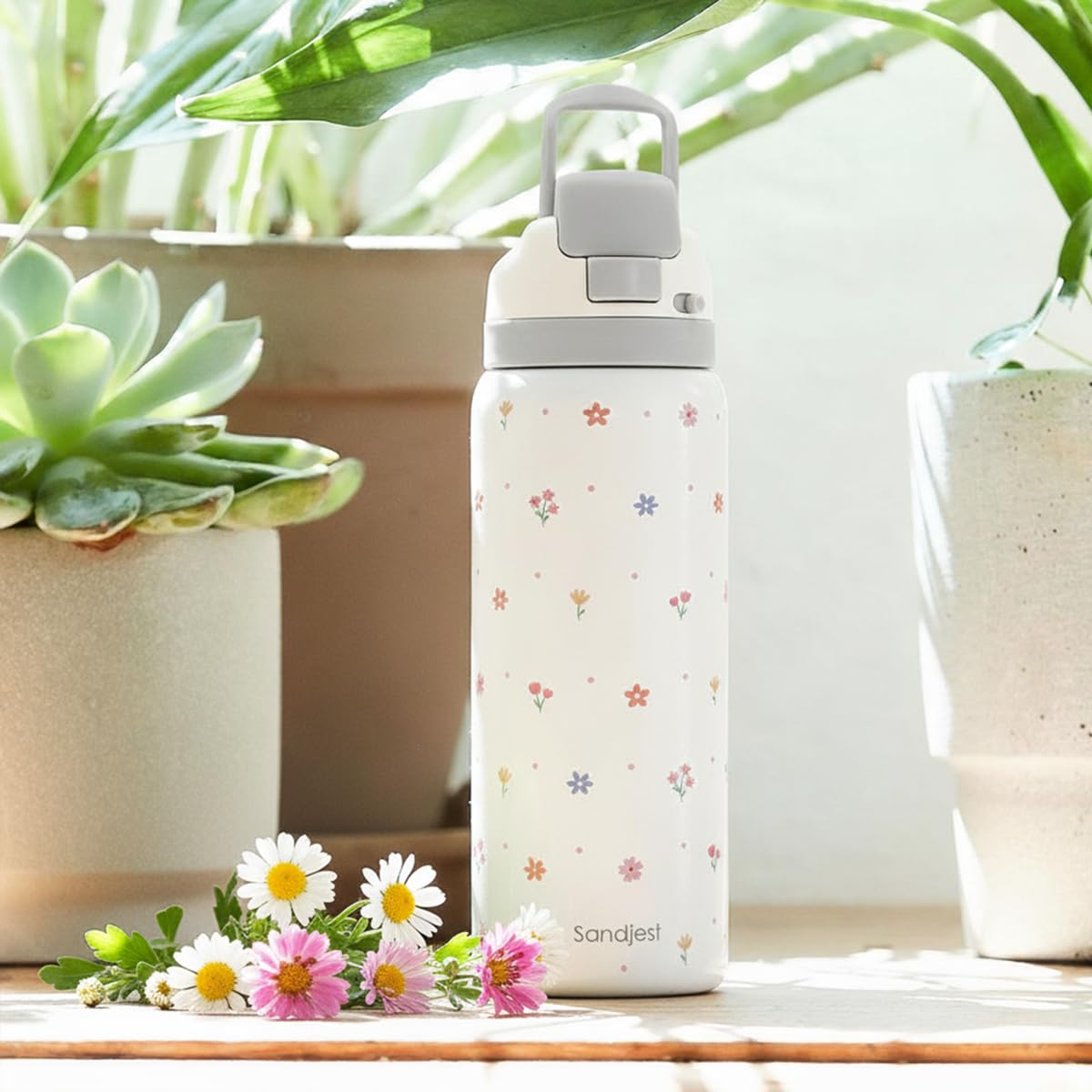 SANDJEST gift-ready floral bottle ideal for women and teens