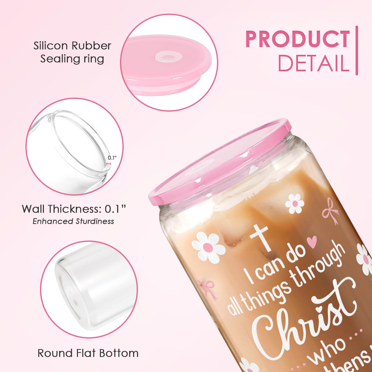 SANDJEST glass straw and detachable parts promote eco-friendly, easy cleaning.