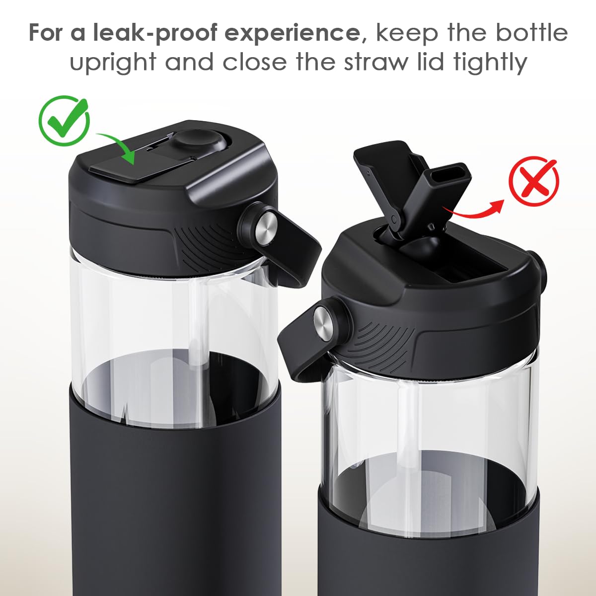 SANDJEST straw lid closed shot ready for easy sipping on the go.