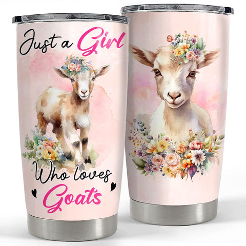 SANDJEST Goat Tumbler 20oz keeps beverages cold or hot on the go.