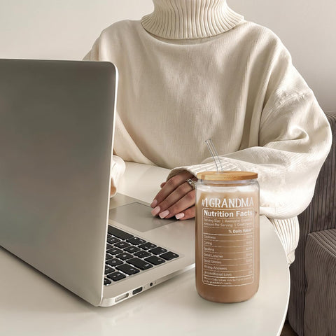 Sandjest grandma-themed tumbler adds elegance to daily beverages and gifting.