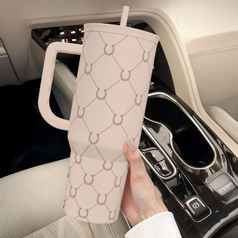 SANDJEST horse tumbler travel-mug image emphasizes extended hydration.