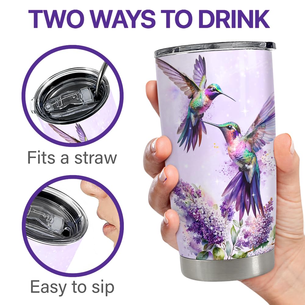 SANDJEST Hummingbird Tumbler 20oz gift-packaging highlights a thoughtful present idea.