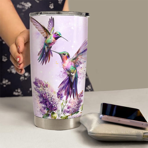 SANDJEST Hummingbird Tumbler 20oz grip-design ensures comfortable handling during activities.