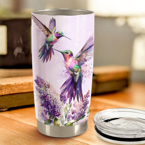 SANDJEST Hummingbird Tumbler 20oz stainless-steel body offers durable everyday use.