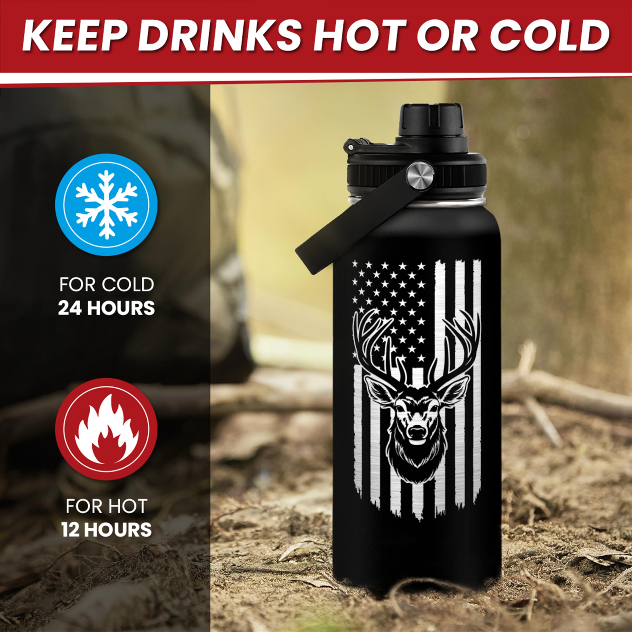 SANDJEST hunting bottle ergonomic grip for easy carrying