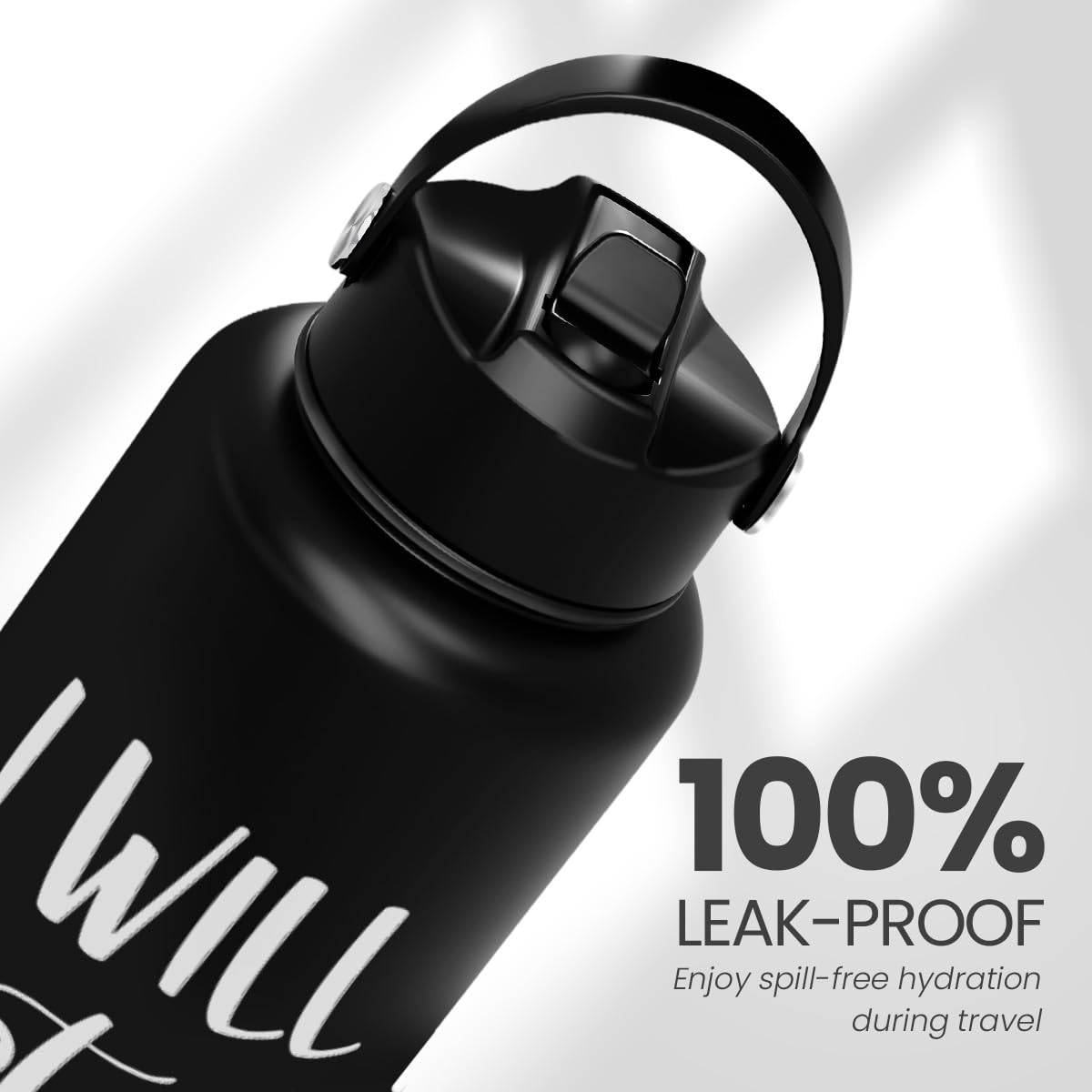 SANDJEST I Will Stab You bottle demonstrates backpack-friendly size for easy travel