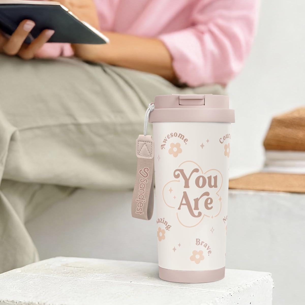 SANDJEST Inspiration Tumbler easy to carry for everyday routines.