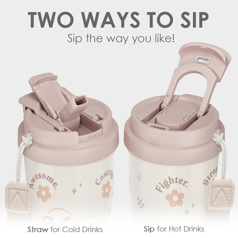 SANDJEST Inspiration Tumbler insulated double-wall keeps drinks at the right temperature.