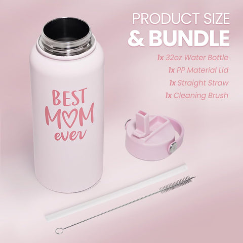 SANDJEST insulated stainless steel bottle keeps drinks cold or hot throughout the day.