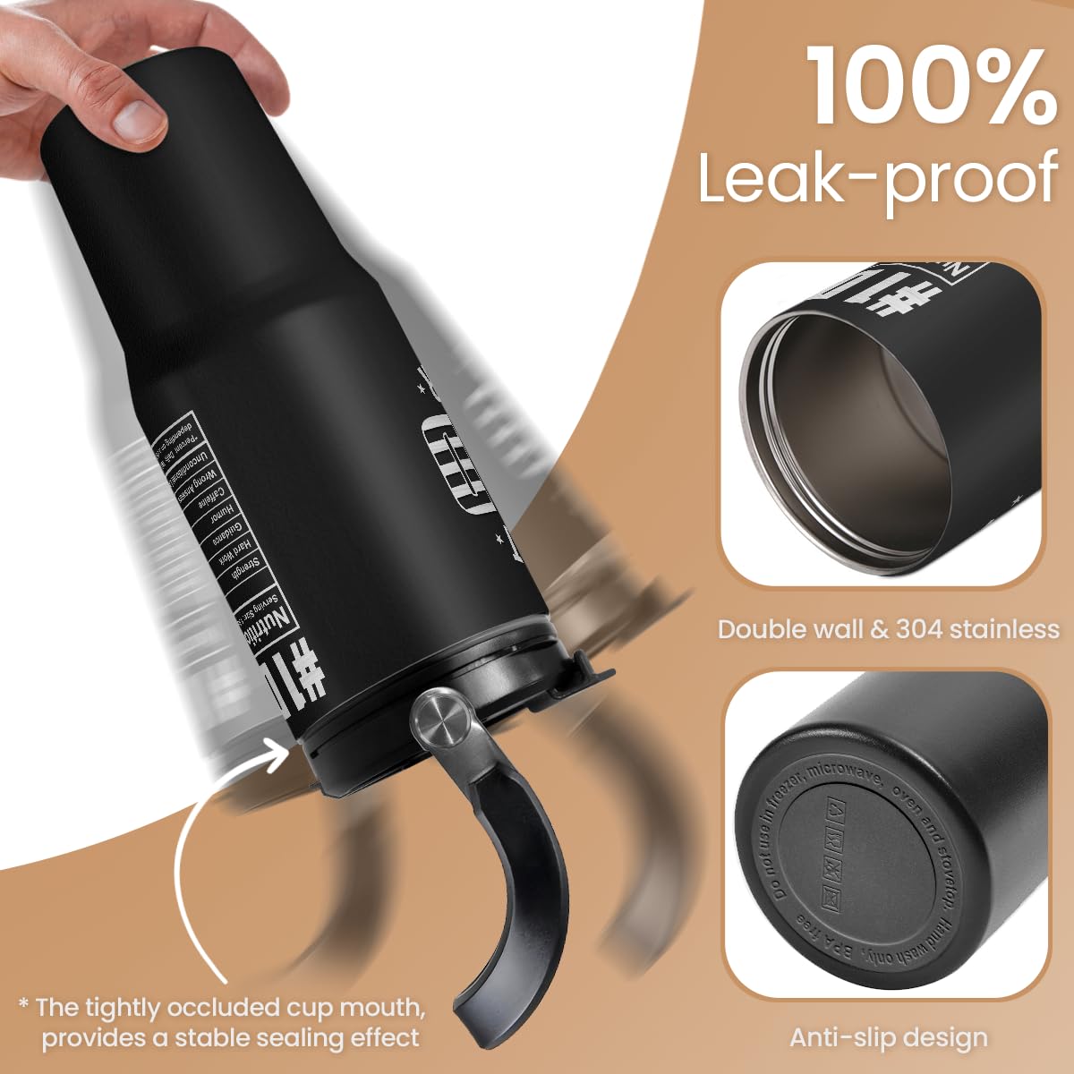 SANDJEST Insulated Stainless Steel Tumbler maintains temperature for hours