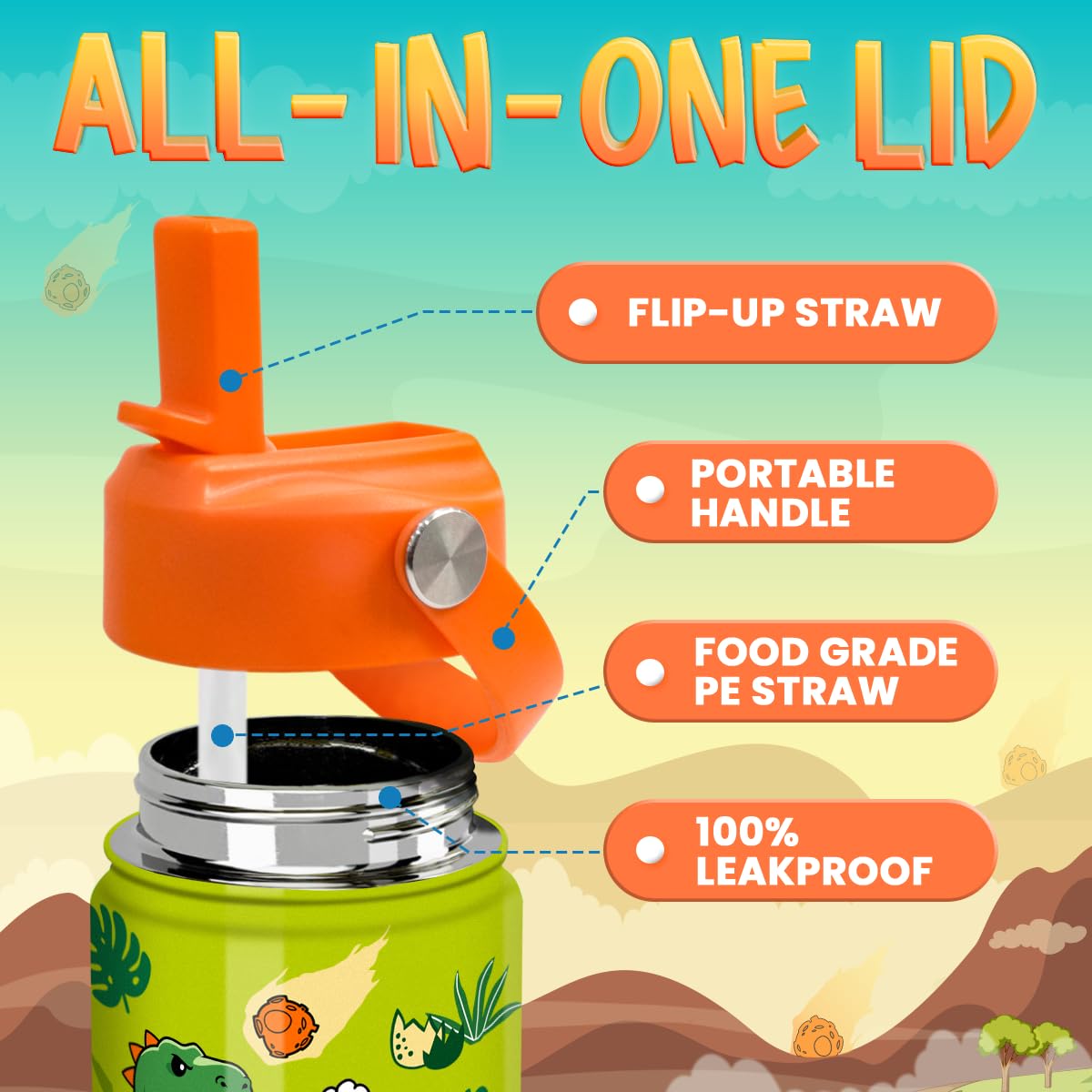 Insulated stainless steel 12oz bottle by SANDJEST keeps drinks at temperature