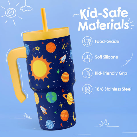 Sandjest silicone-straw-lid kids tumbler, easy sipping at school.